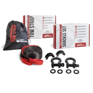 Complete Recovery Kit - 30ft Tow Strap & Shackle Kit