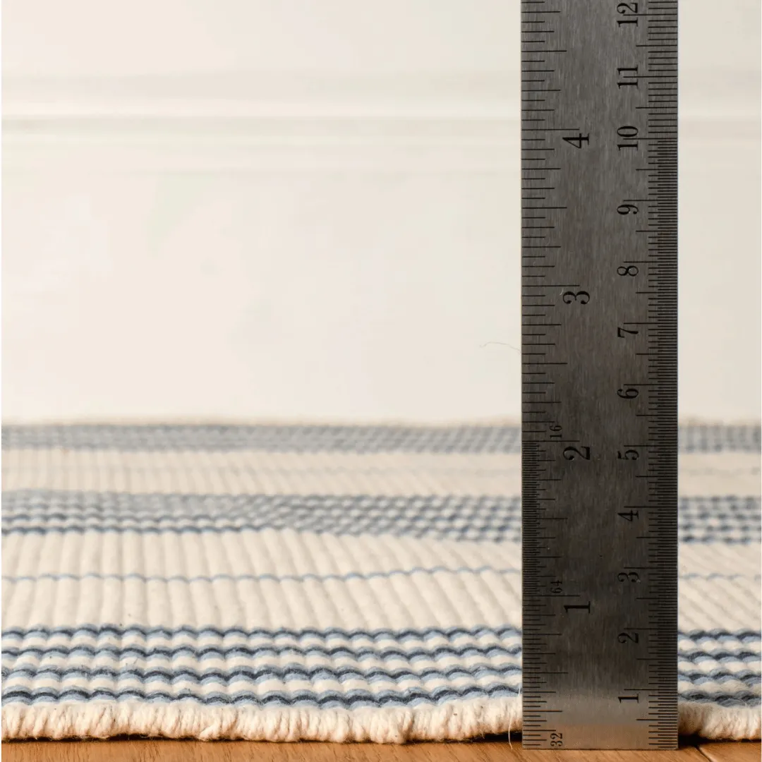 Conway Blue Handwoven Cotton Rug