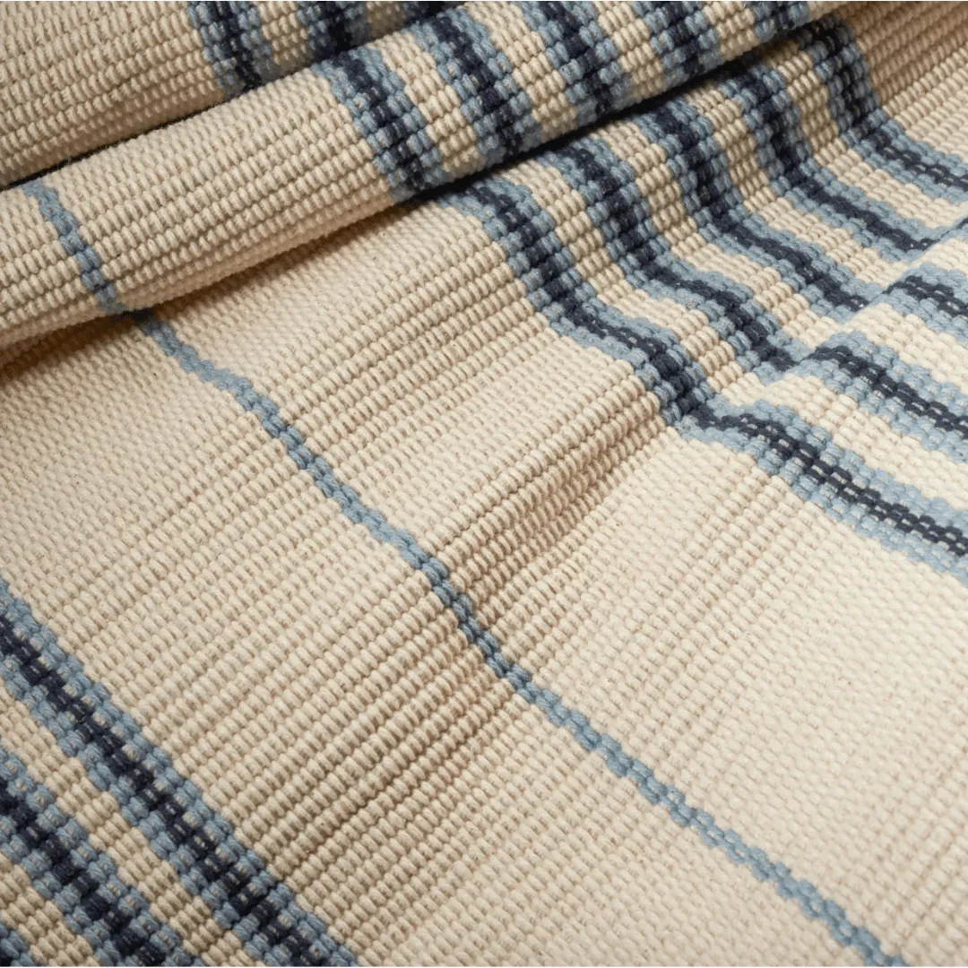 Conway Blue Handwoven Cotton Rug