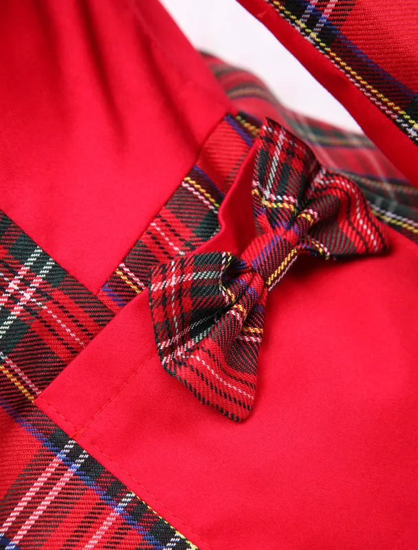 Cotton Red Gingham School Lolita Top And Skirt