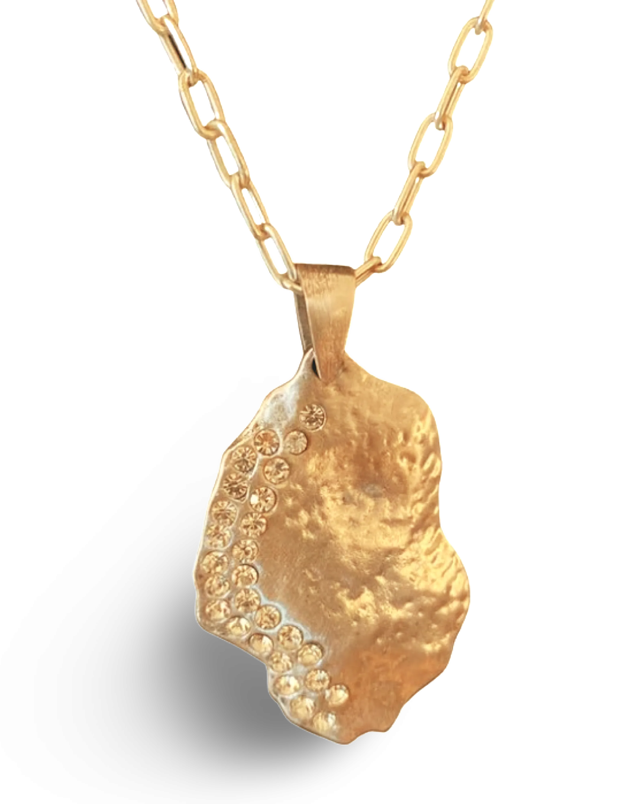 Crystal Waning Gibbous Moon Necklace