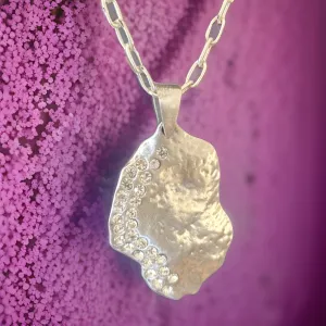 Crystal Waning Gibbous Moon Necklace