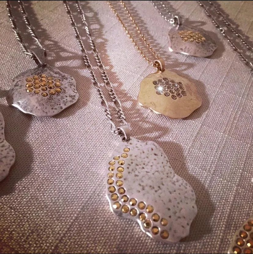 Crystal Waning Gibbous Moon Necklace