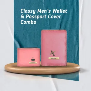 Customized with Name and Charm Men's 2 Pcs Travel Combo - Peach
