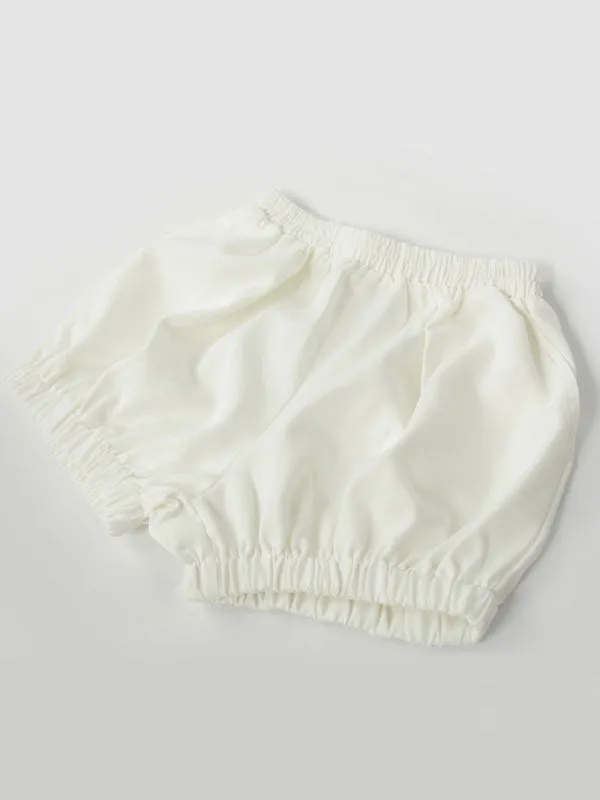 Cute White Cotton Lolita Bloomers Shirring