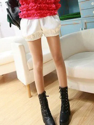 Cute White Cotton Lolita Bloomers Shirring