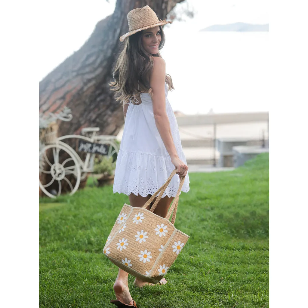 Daisy Jute Tote