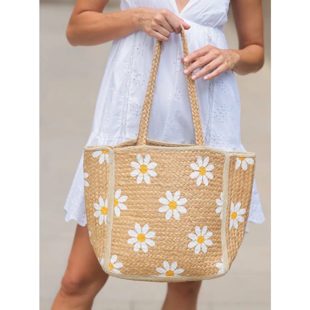 Daisy Jute Tote