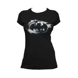 DC Comics Batman Logo Burst Official Women's T-shirt (Black)