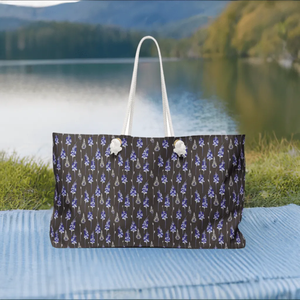 Delphinium Flower Weekender Travel Tote Bag