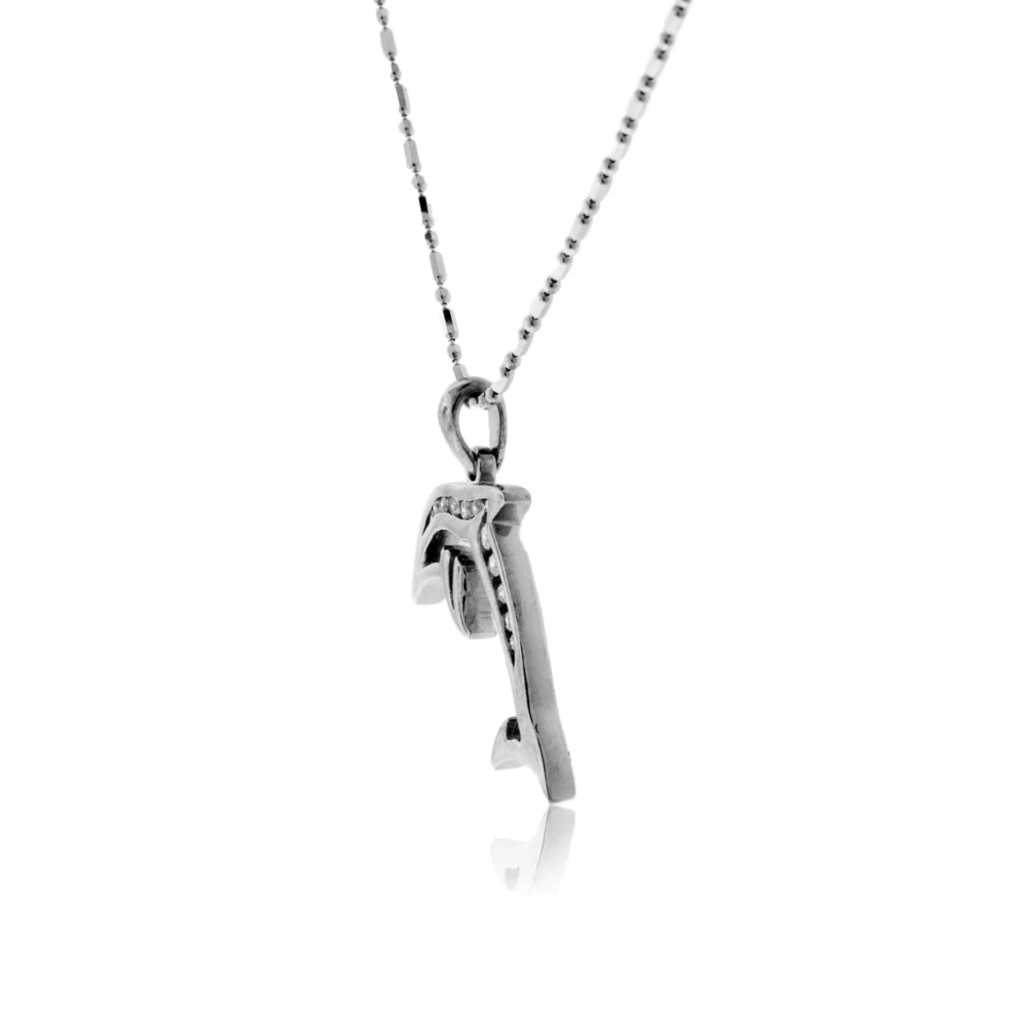 Diamond Lined Dolphin Pendant