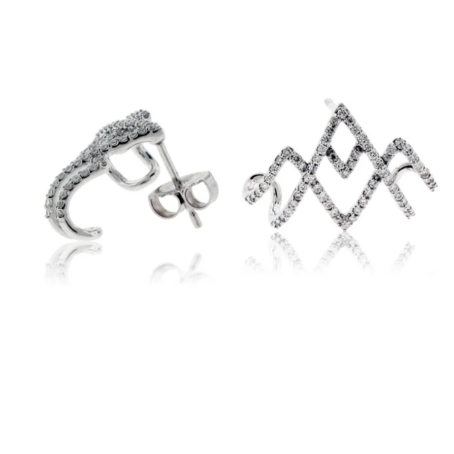 Diamond Mountain Silhouette, Huggie Style Earrings