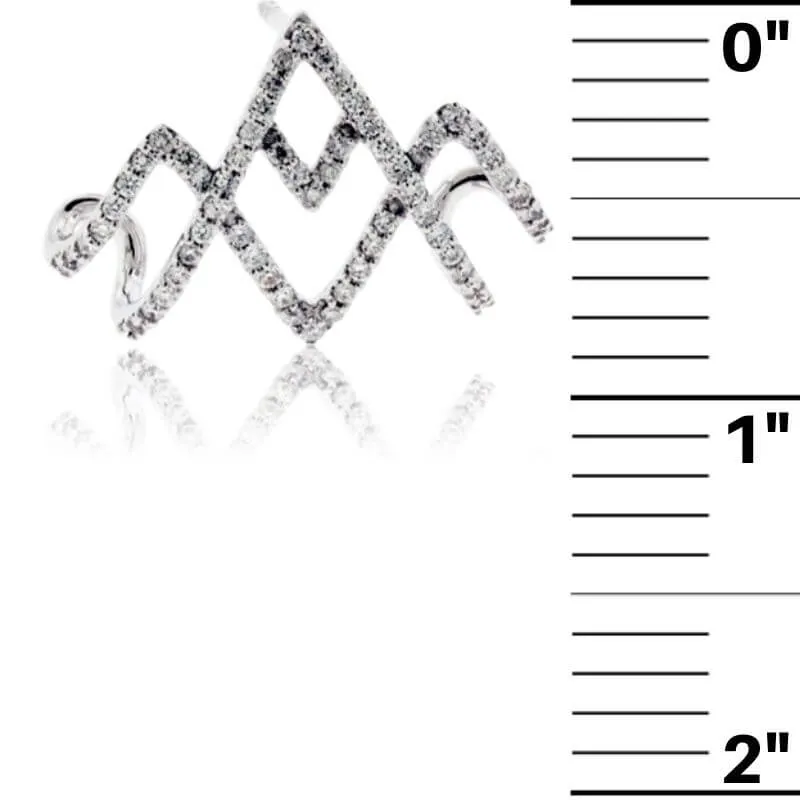 Diamond Mountain Silhouette, Huggie Style Earrings