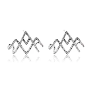 Diamond Mountain Silhouette, Huggie Style Earrings