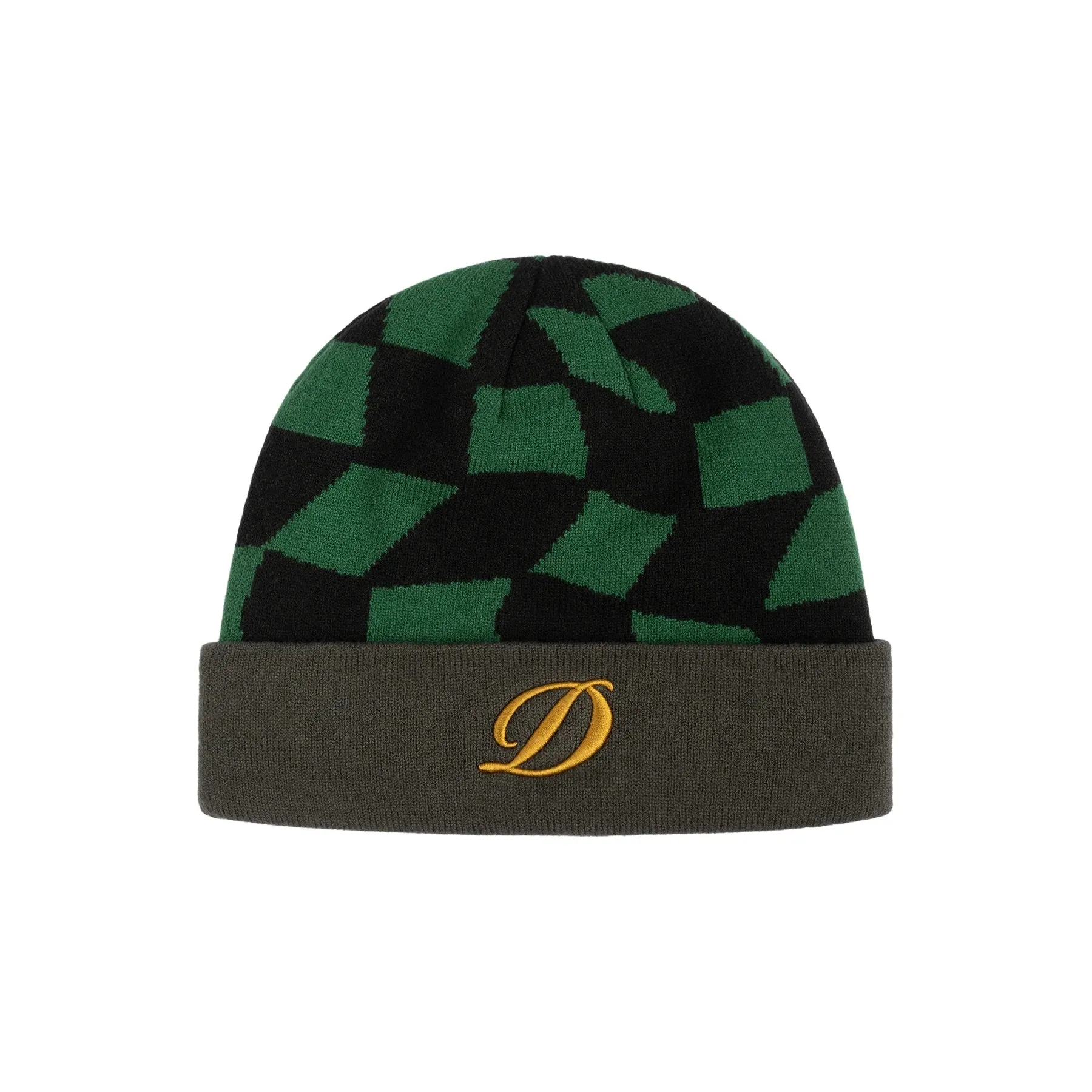 Dime MTL D Checkered Beanie - Forest Green