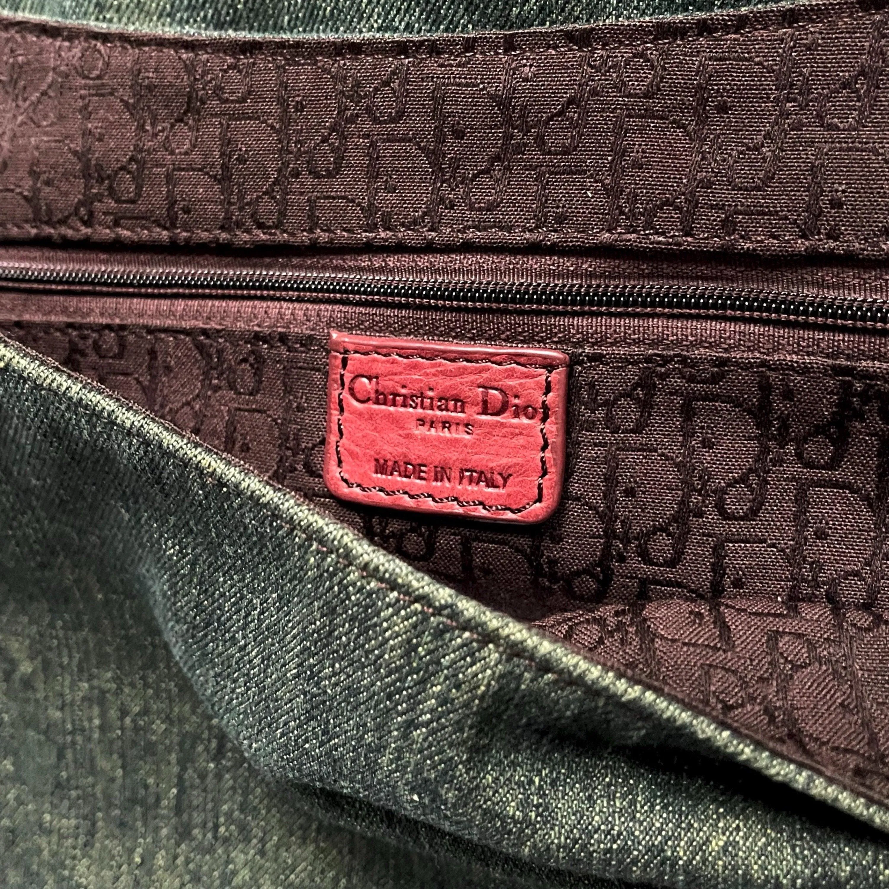 Dior Denim Two-Tone Shoulder Saddle Bag