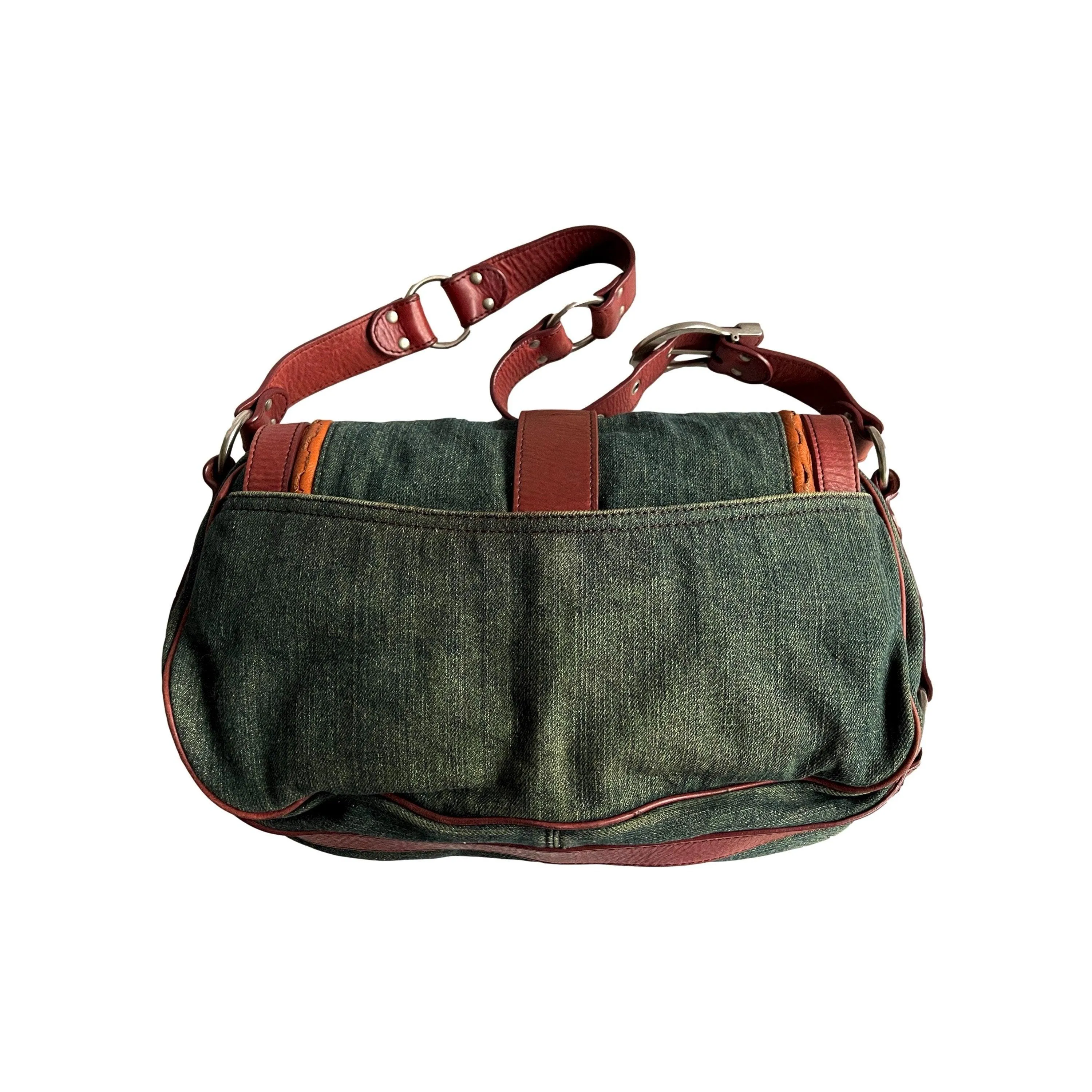 Dior Denim Two-Tone Shoulder Saddle Bag