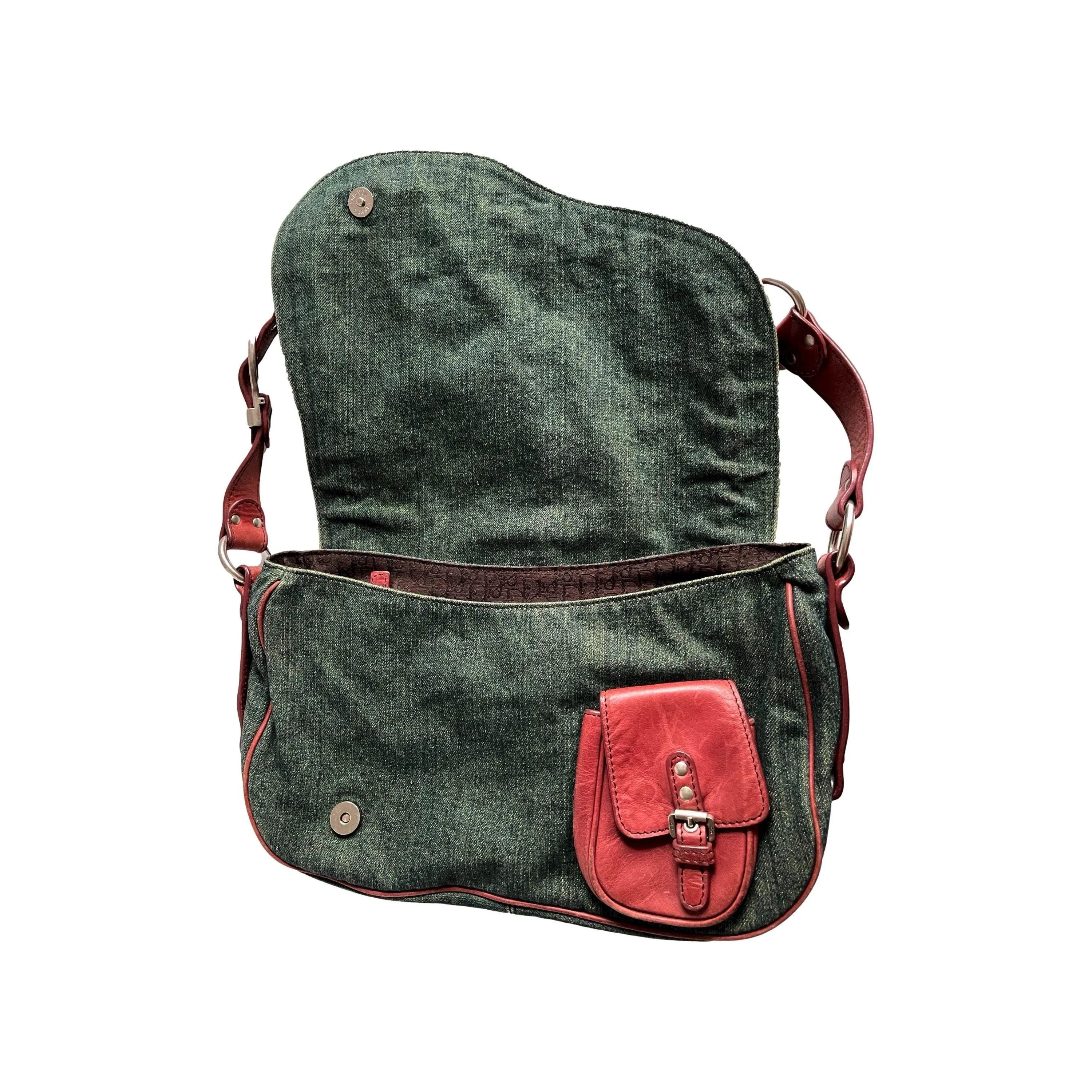 Dior Denim Two-Tone Shoulder Saddle Bag