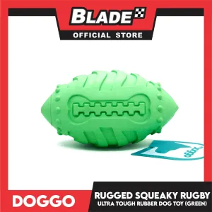 Doggo Rugged Squeaky Rugby (Green) Dog Toy Pet Toy