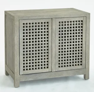 DRIFTWOOD LATTICE 2-DOOR CABINET-GREY