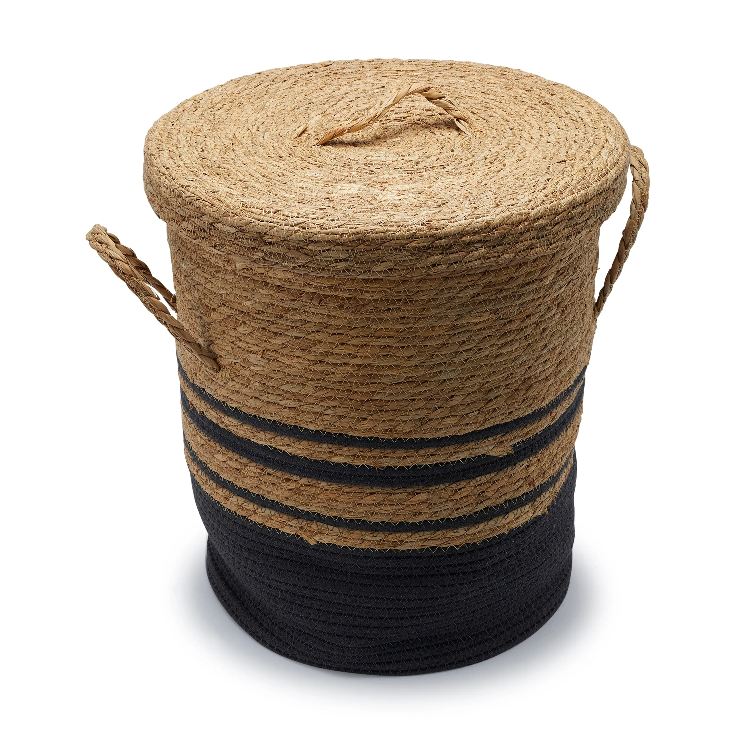 DWELL GRAPHITE WEAVE SEAGRASS BASKET SMALL (BROWN/GREY)