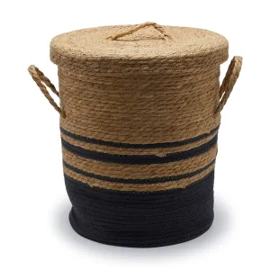 DWELL GRAPHITE WEAVE SEAGRASS BASKET SMALL (BROWN/GREY)