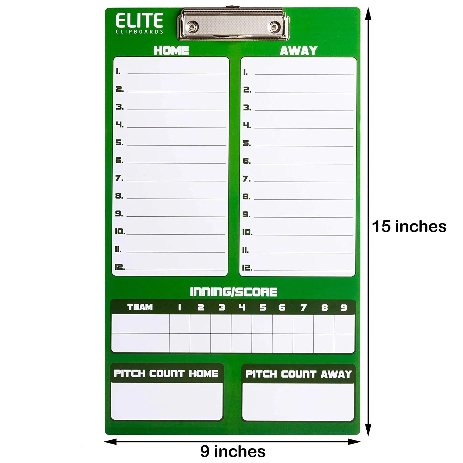 Elite Dry Erase Baseball Coaches Clipboard