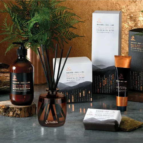 Equilibrium Mandarin, Basil & Lime Scented Soy Candle - 140g