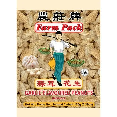 FARM PACK  Roasted Peanuts Garlic 150G