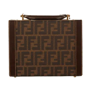 Fendi Brown Logo Vanity Bag
