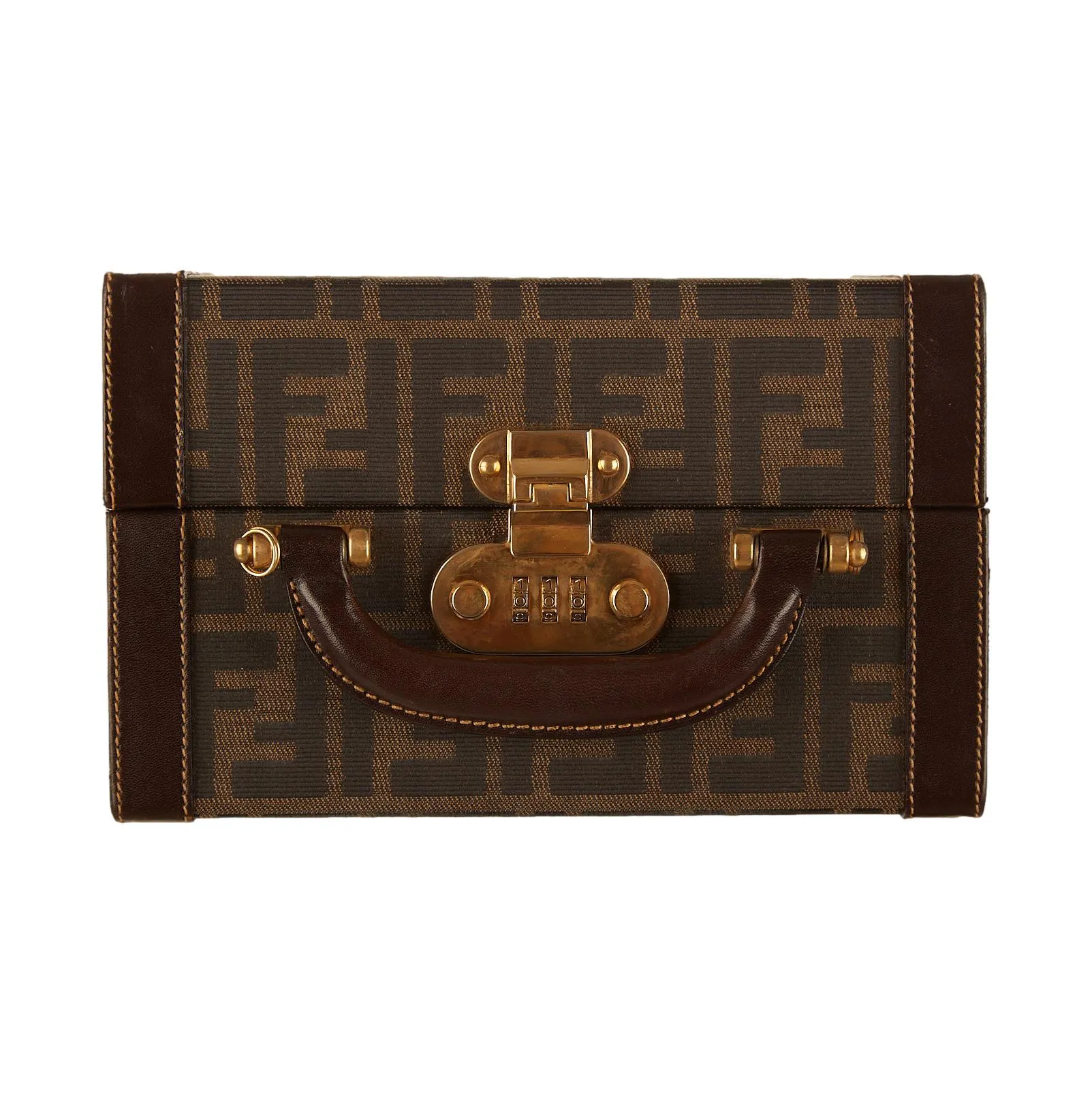 Fendi Brown Logo Vanity Bag