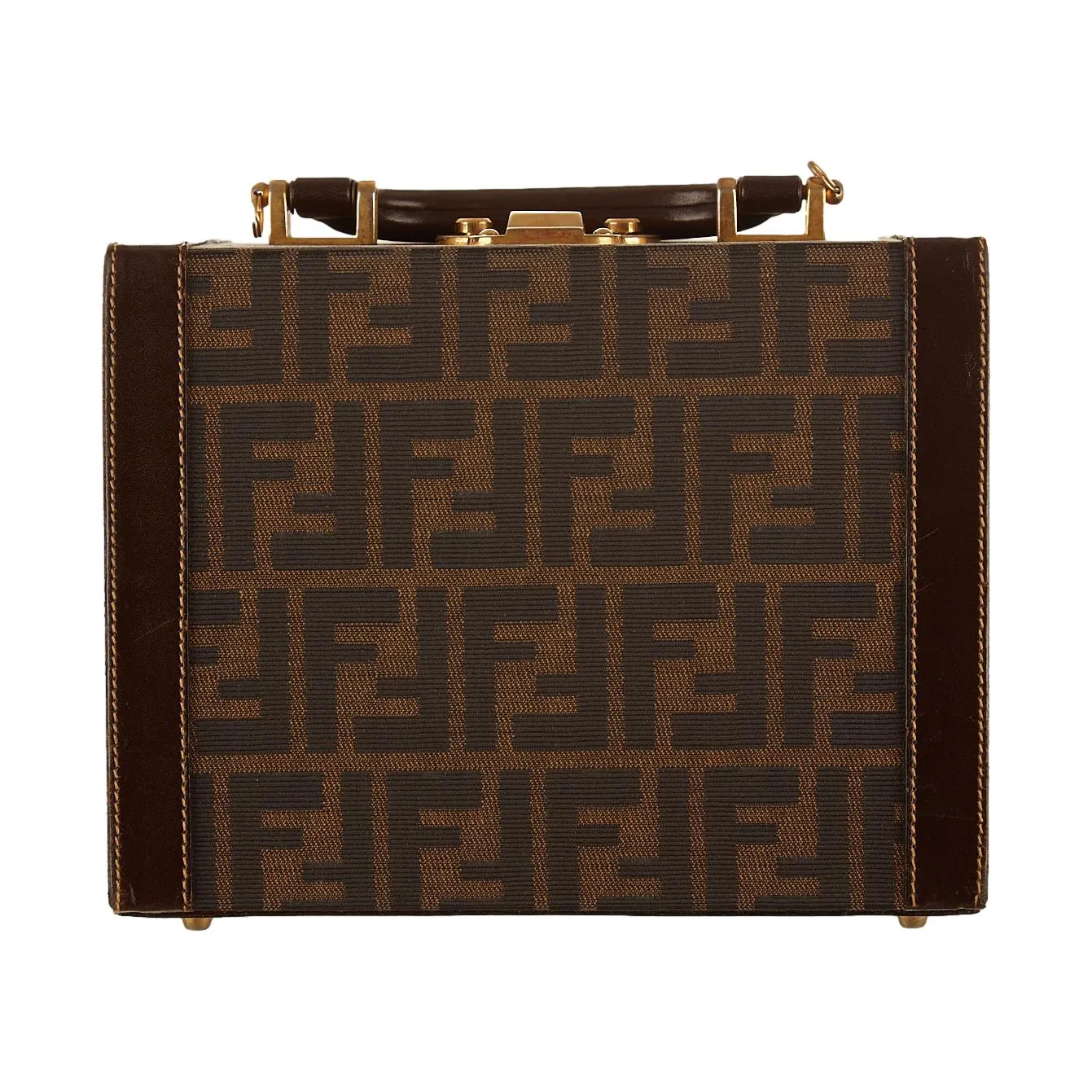 Fendi Brown Logo Vanity Bag