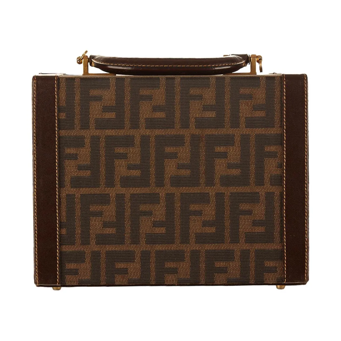 Fendi Brown Logo Vanity Bag