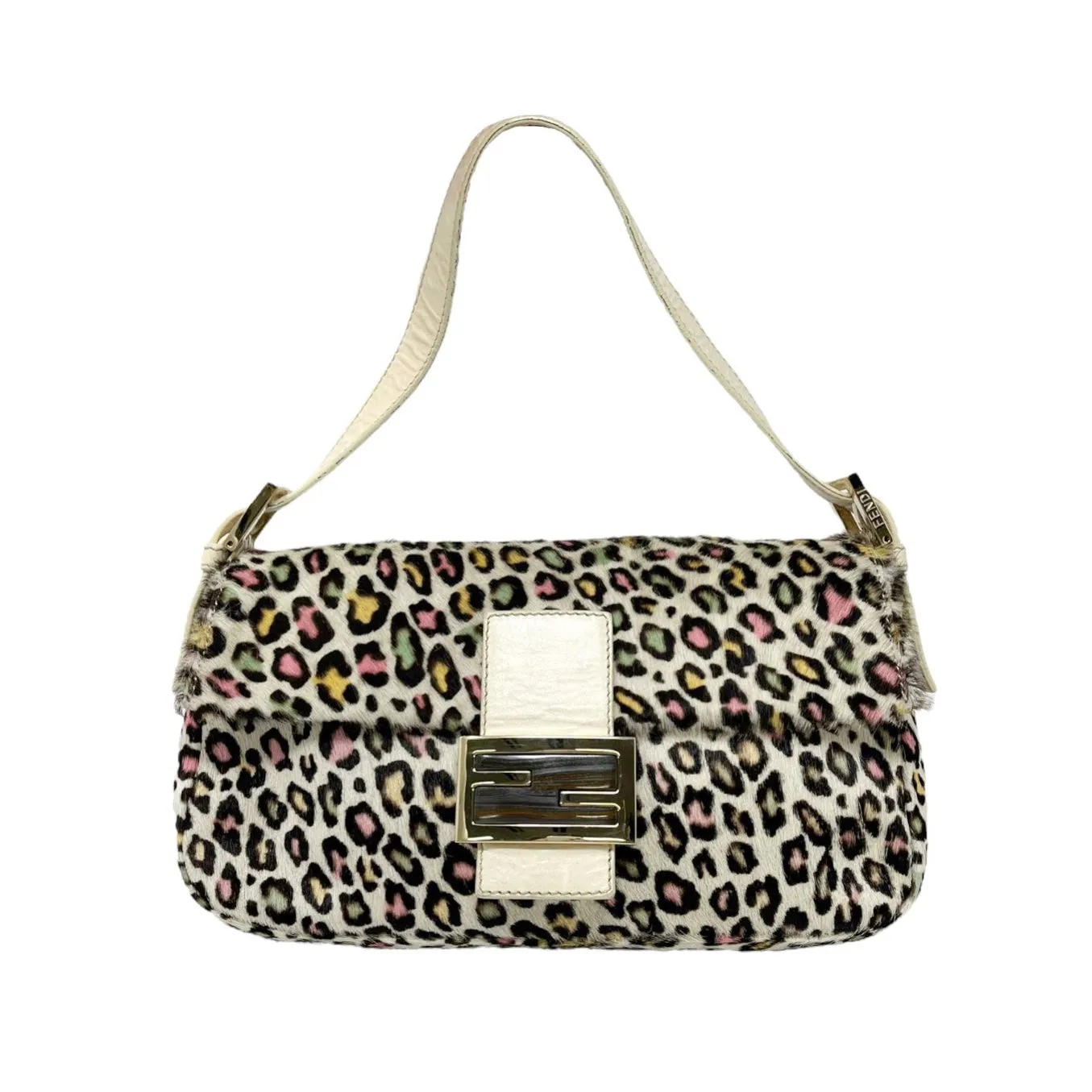 Fendi Cheetah Print Calf Hair Baguette