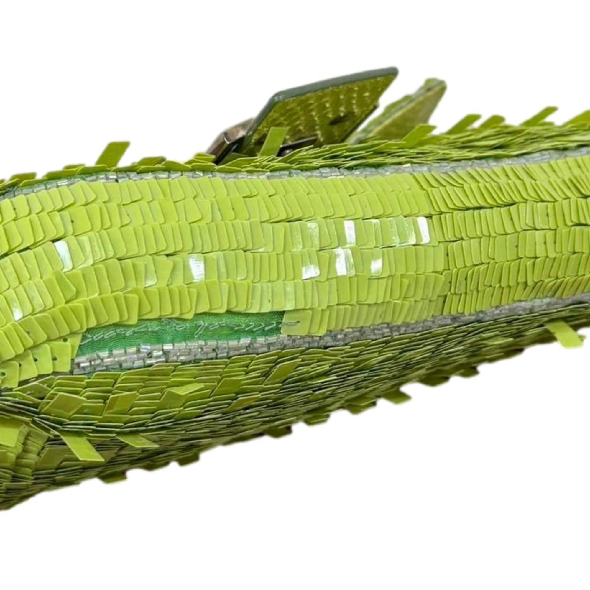 Fendi Lime Green Sequin Baguette