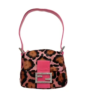 Fendi Pink Cheetah Mini Baguette