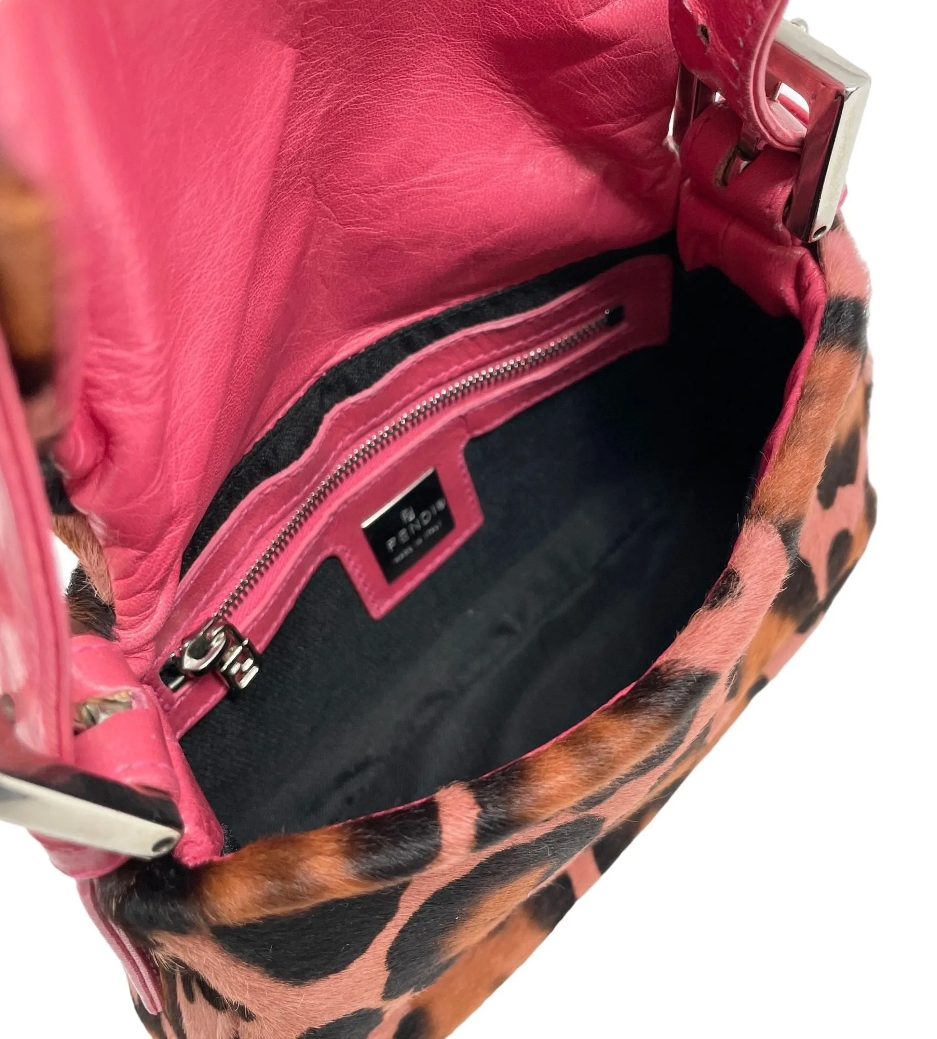 Fendi Pink Cheetah Mini Baguette