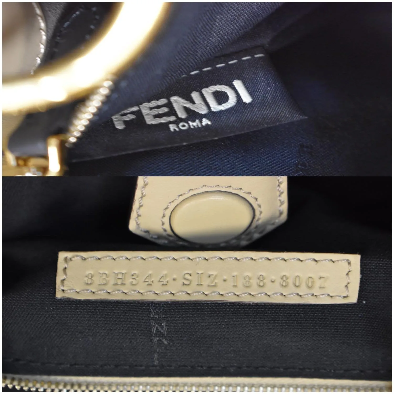 FENDI Runaway Medium Leather Tote Bag Beige