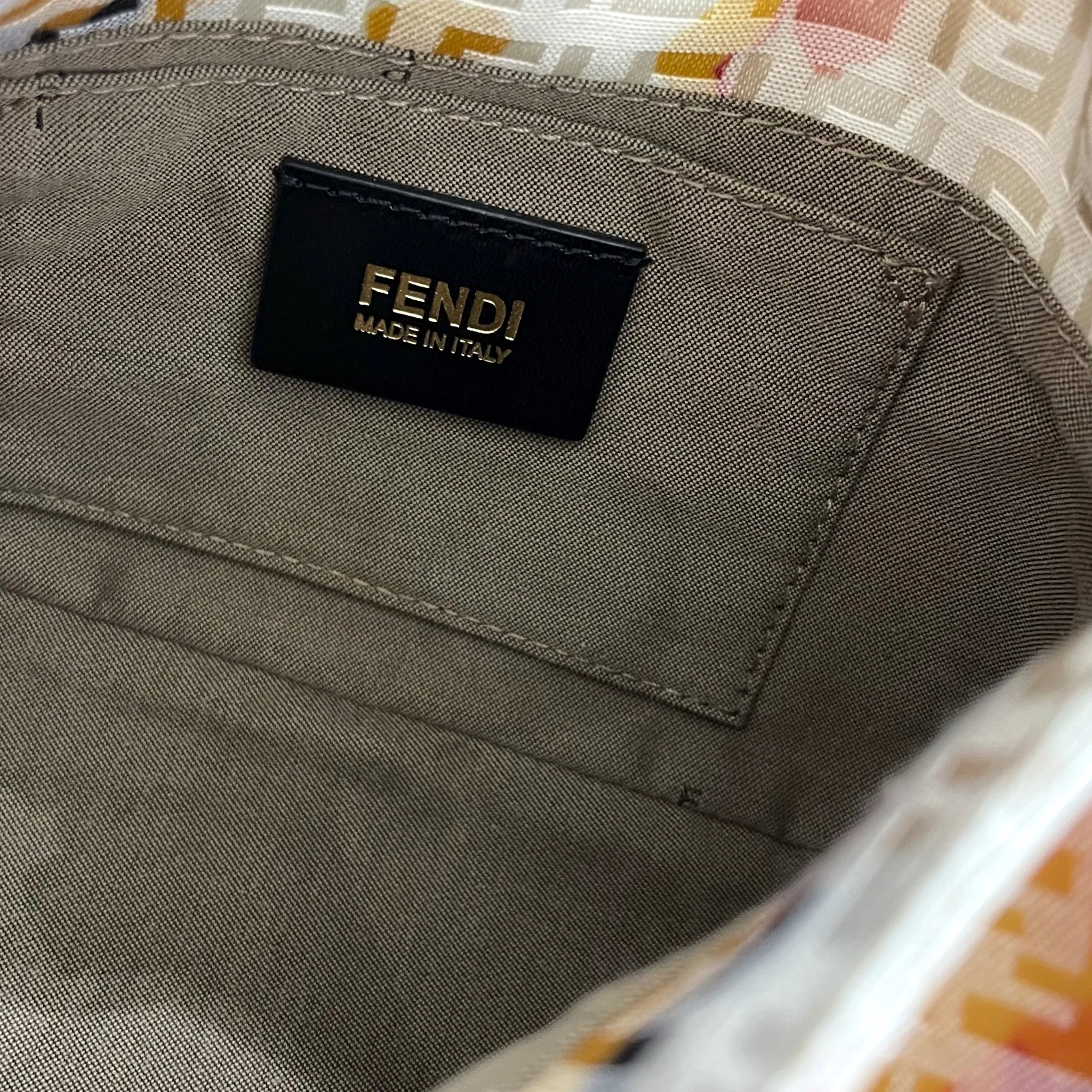 Fendi White Floral Mini Baguette Bag