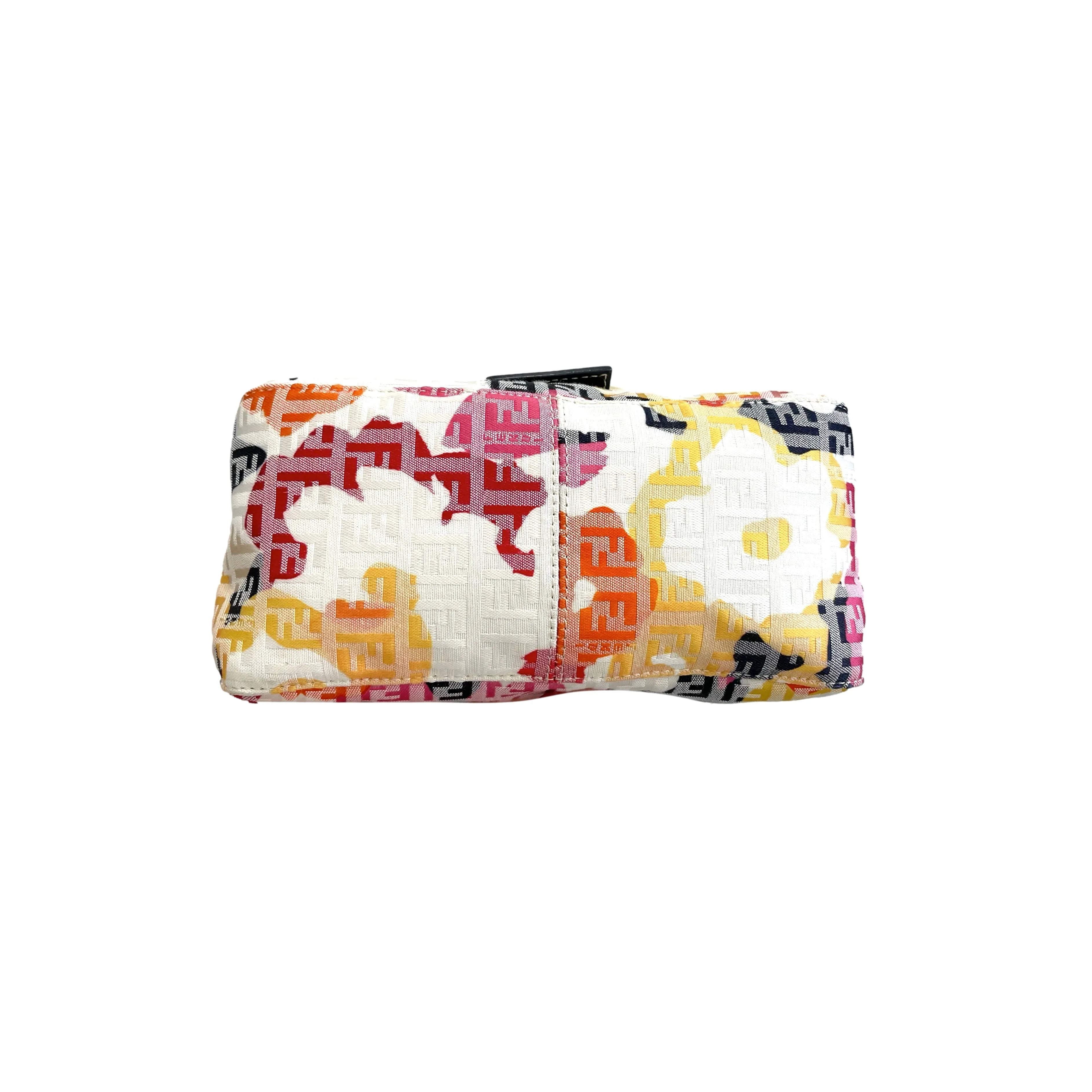 Fendi White Floral Mini Baguette Bag
