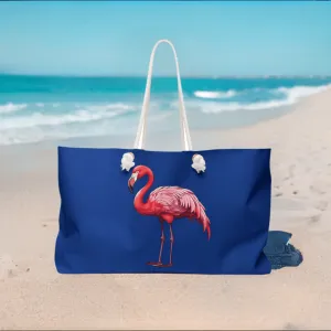 Flamingo Parade Beach Bag - Weekender Tote Bag