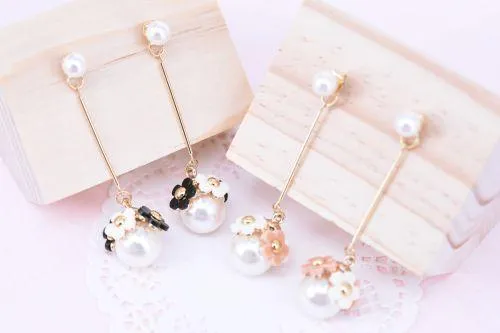 flower fairy pearl drop earrings