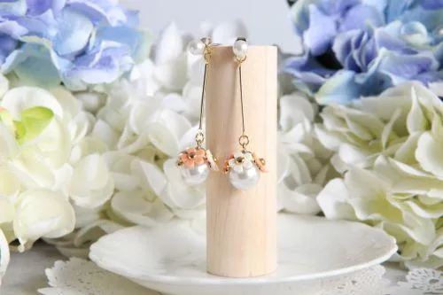 flower fairy pearl drop earrings