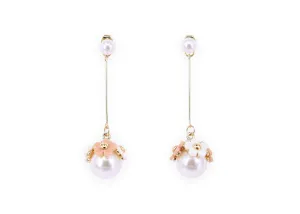 flower fairy pearl drop earrings
