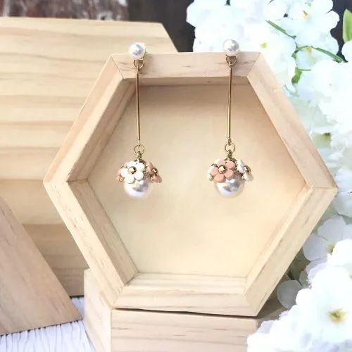 flower fairy pearl drop earrings
