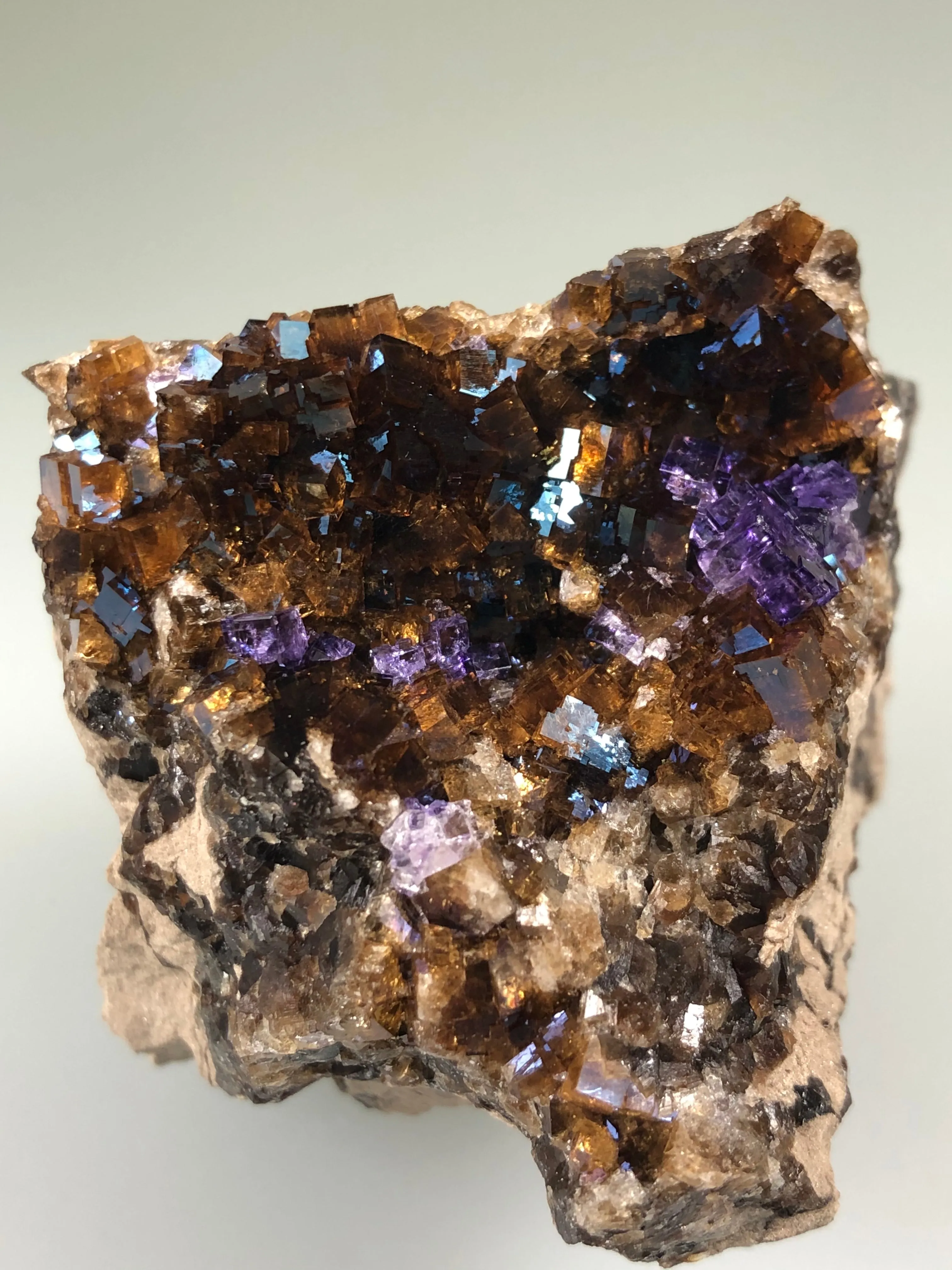 Fluorite, Auglaize Quarry, Junction, Ohio, ex. Louis Lafayette Collection, Small Cabinet 5.0 cm x 5.0 cm x 5.1 cm, $65.  Online Nov. 10.