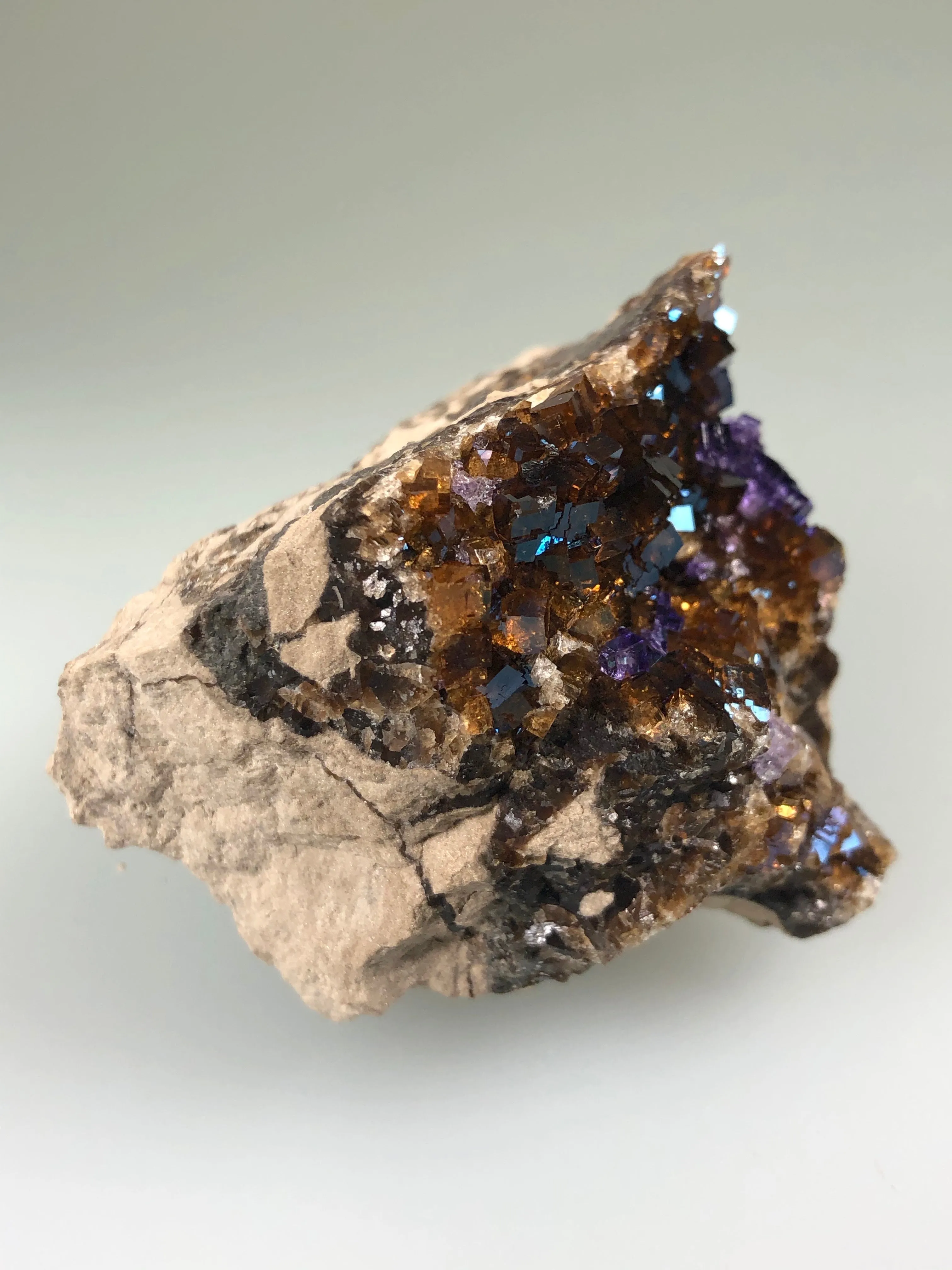 Fluorite, Auglaize Quarry, Junction, Ohio, ex. Louis Lafayette Collection, Small Cabinet 5.0 cm x 5.0 cm x 5.1 cm, $65.  Online Nov. 10.
