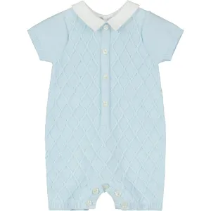 Flynn Blue Diamond Knitted Romper