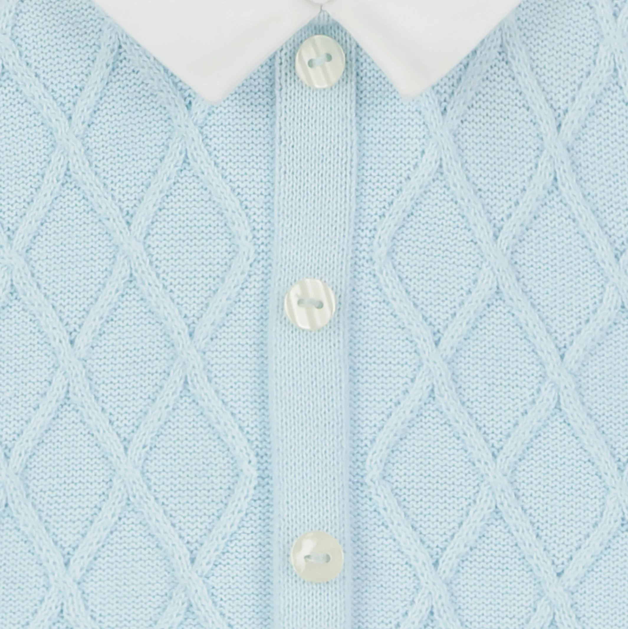 Flynn Blue Diamond Knitted Romper