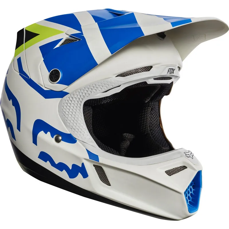 Fox V3 Creo White/Yellow Helmet